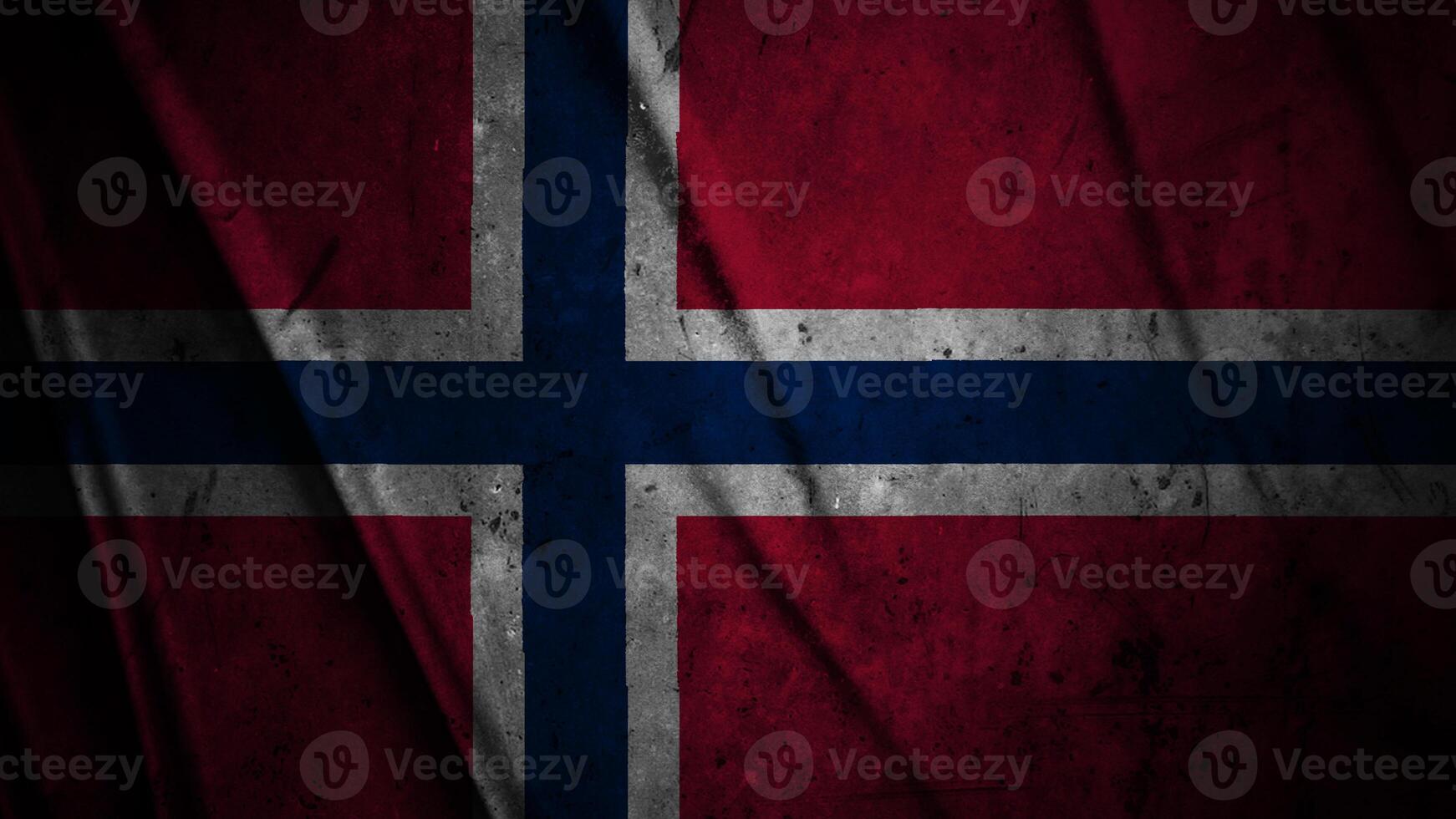 Norway grunge silk flag waving in the wind background illustration, grunge textured flag on silk photo