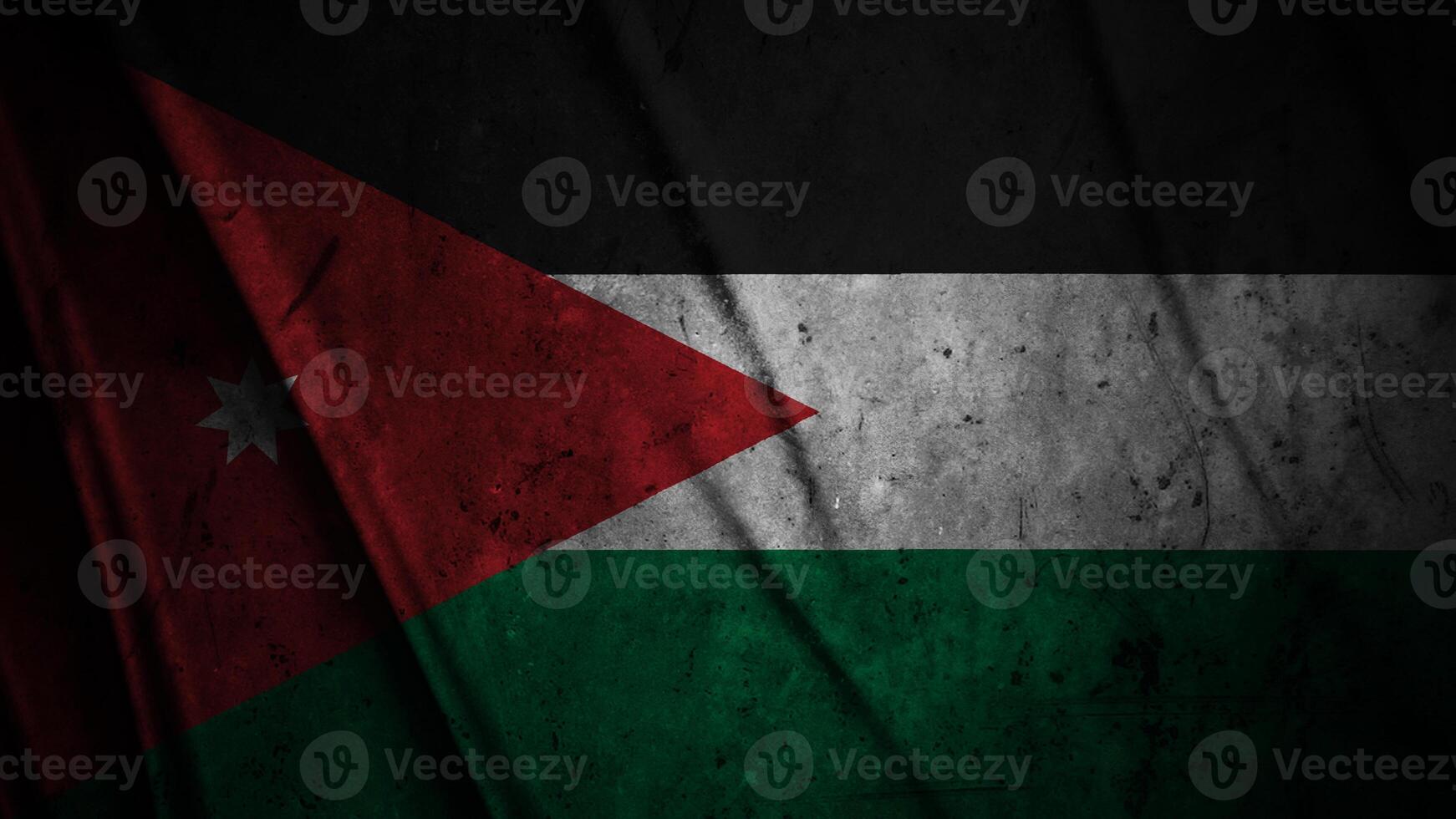 Jordan grunge silk flag waving in the wind background illustration, grunge textured flag on silk photo