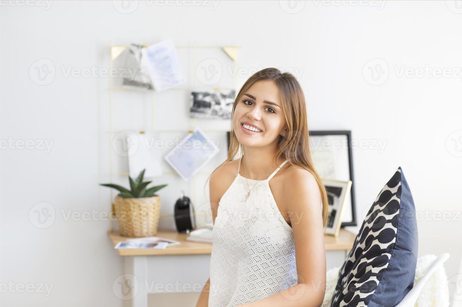 Portrait of beautiful young teen girl photo