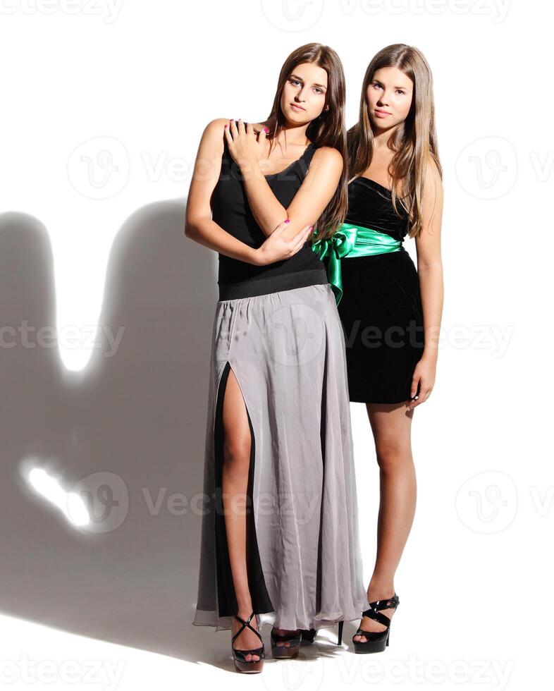 Portrait of the beautiful young girls photo