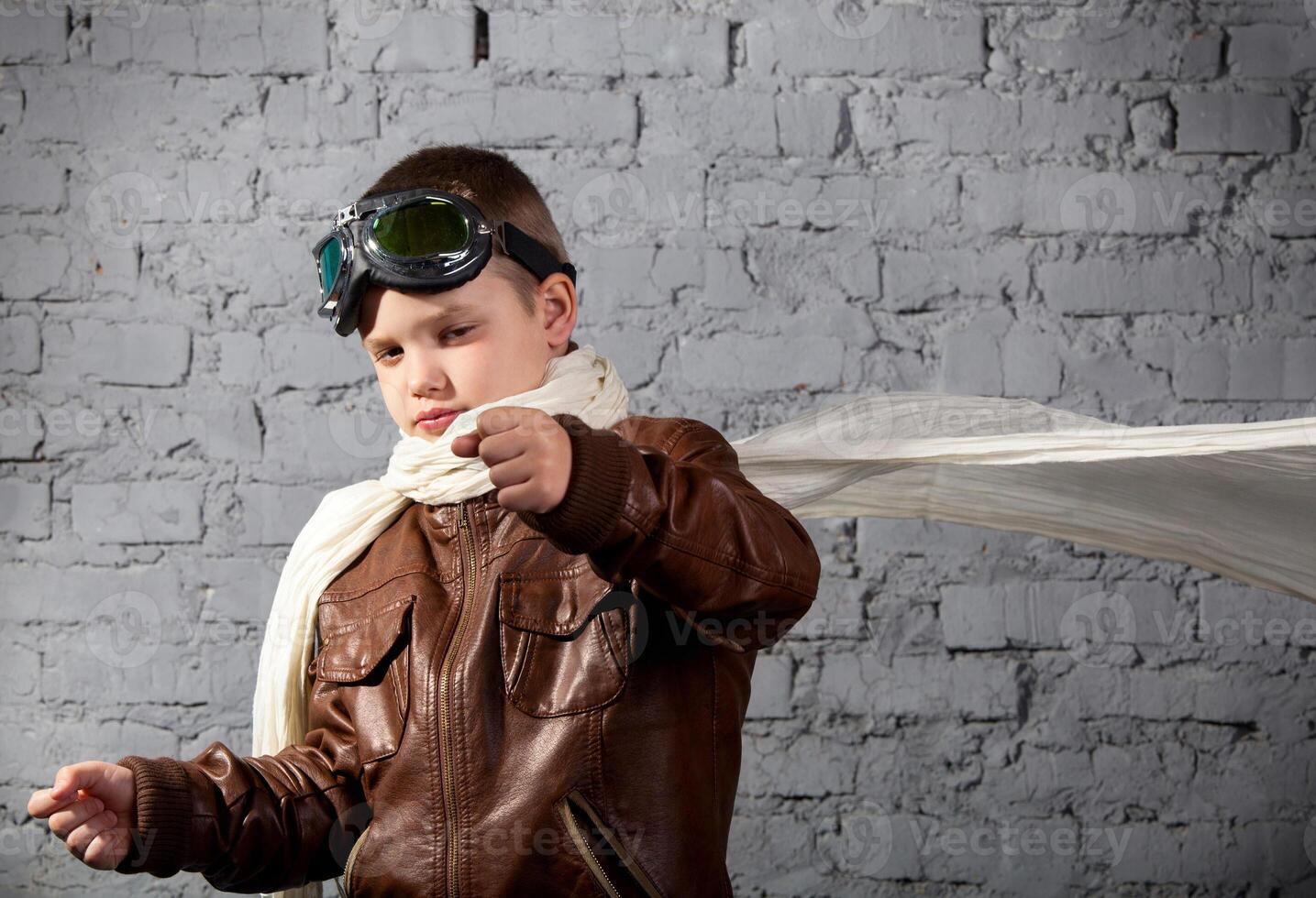 Little boy dreaming of becoming a pilot photo