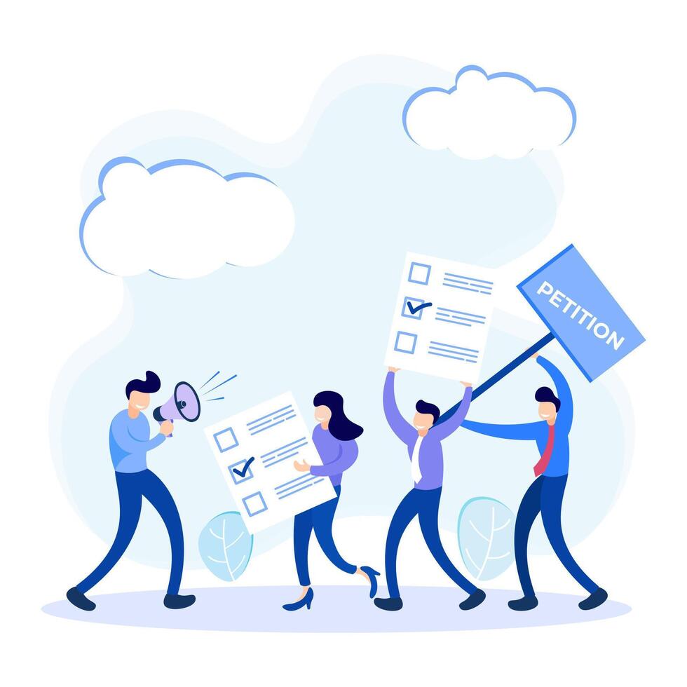 Illustration graphic cartoon character of petition vector