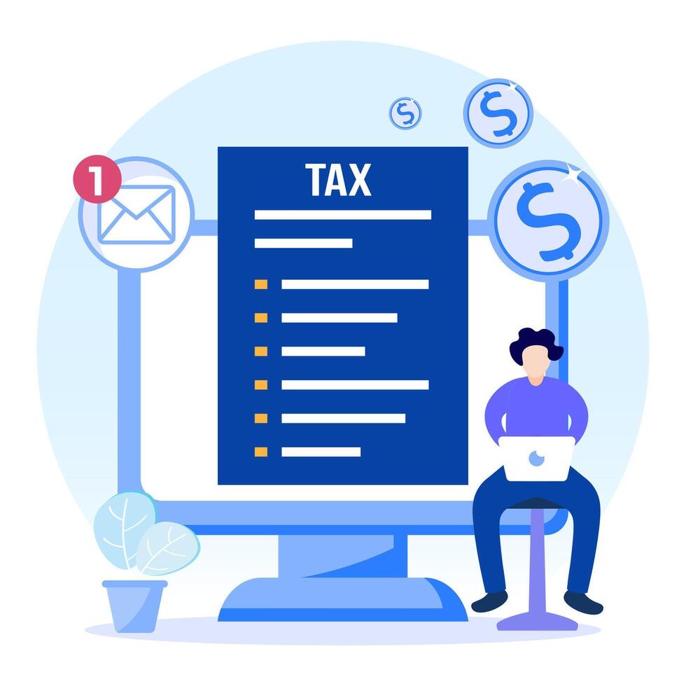 Illustration graphic cartoon character of tax vector