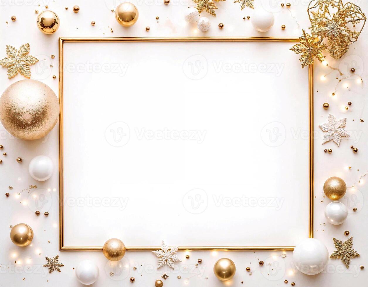 A frame with a white background and gold decorations photo