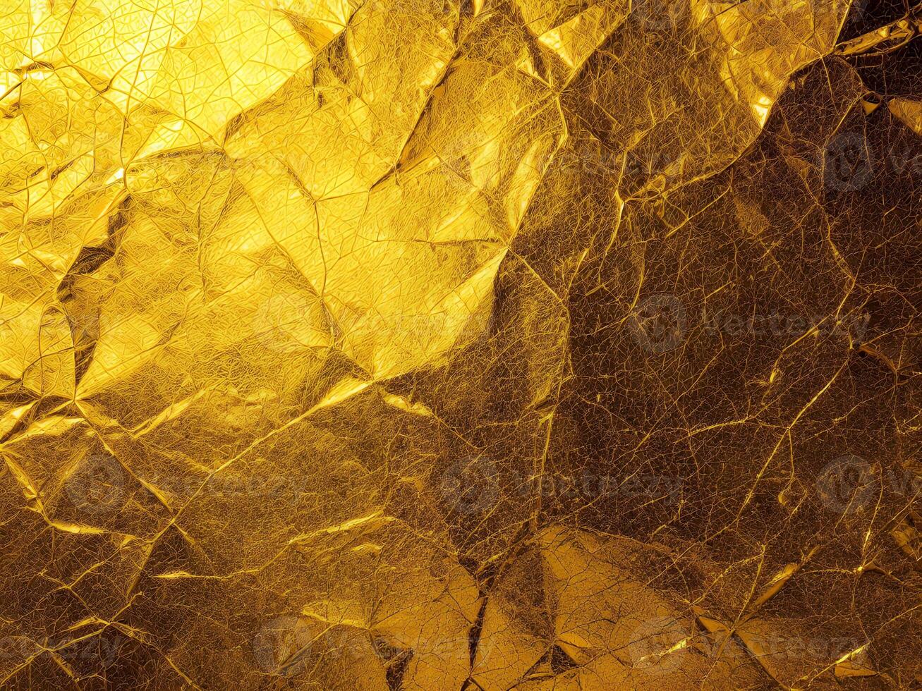 Shiny gold foil texture background photo