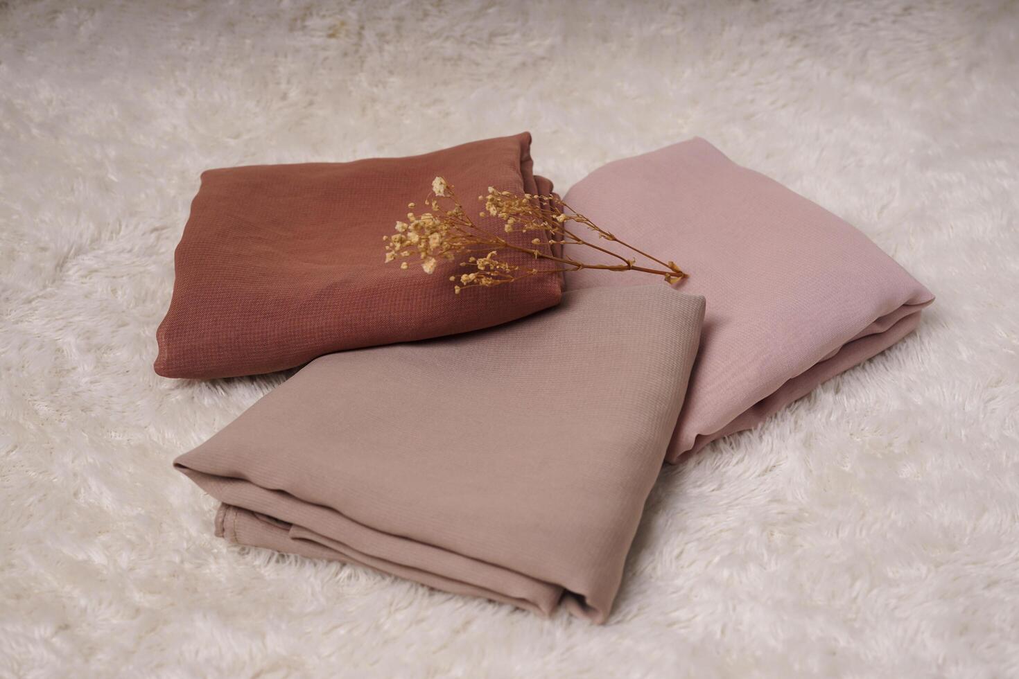 Beautiful and soft hijab fabric as a background for Pro Photos. photo