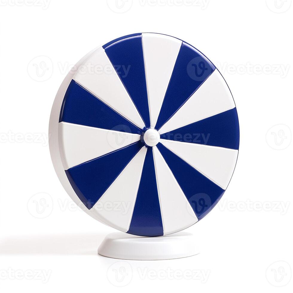 A blue and white wheel with a white base photo