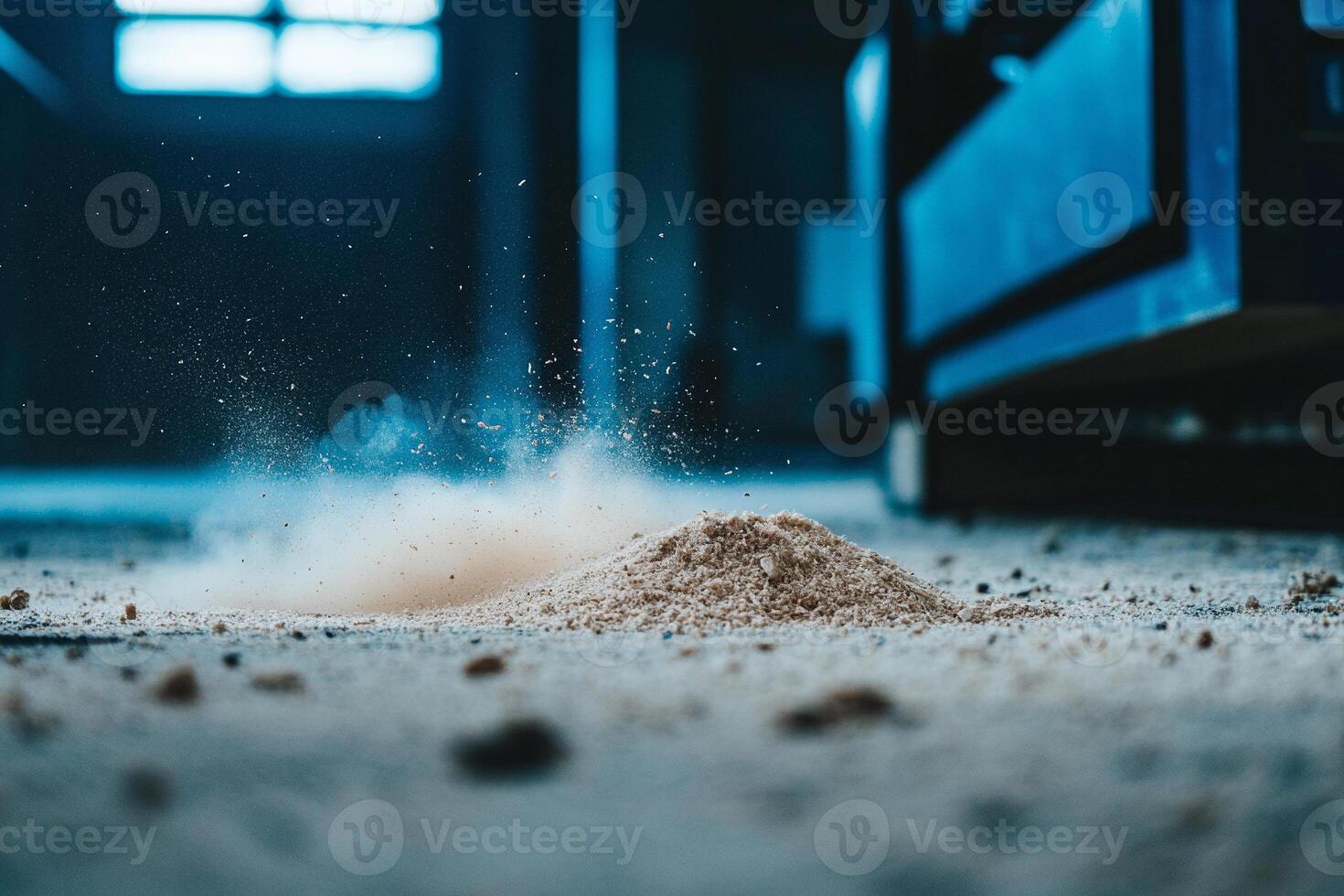 A pile of sand being thrown into the air photo