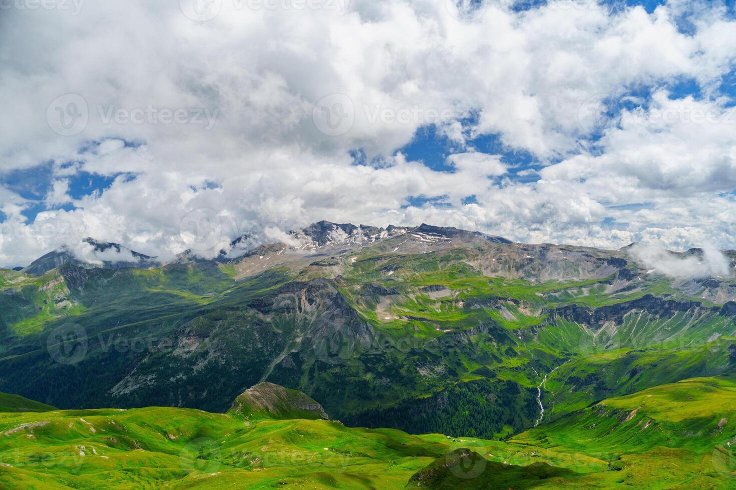 Stunning Panoramic View of the Kitzsteinhorn Mountain Range in Kaprun, Austria photo