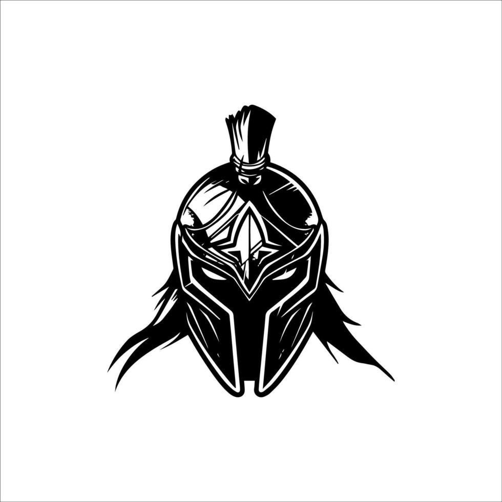 Spartan helmet logo design vector