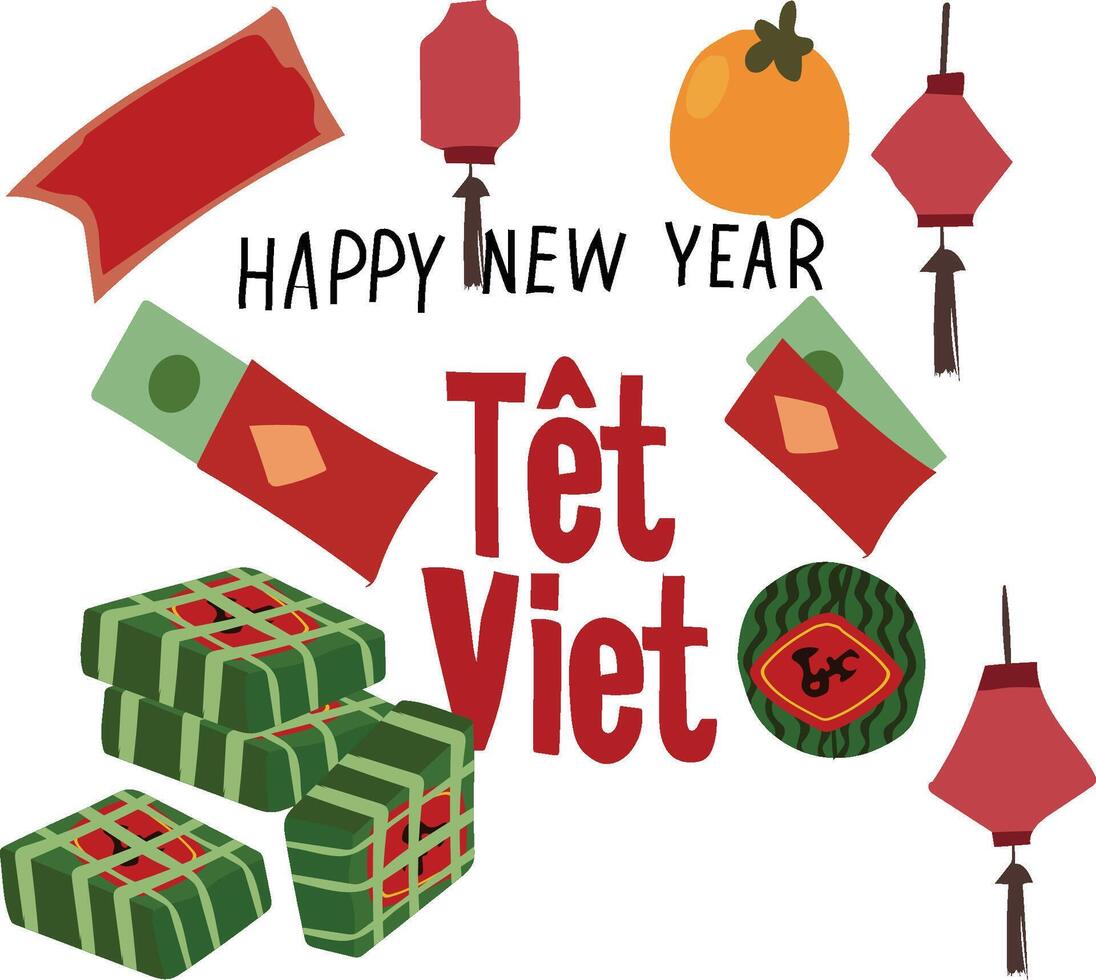 vietnam tet happy new year vector