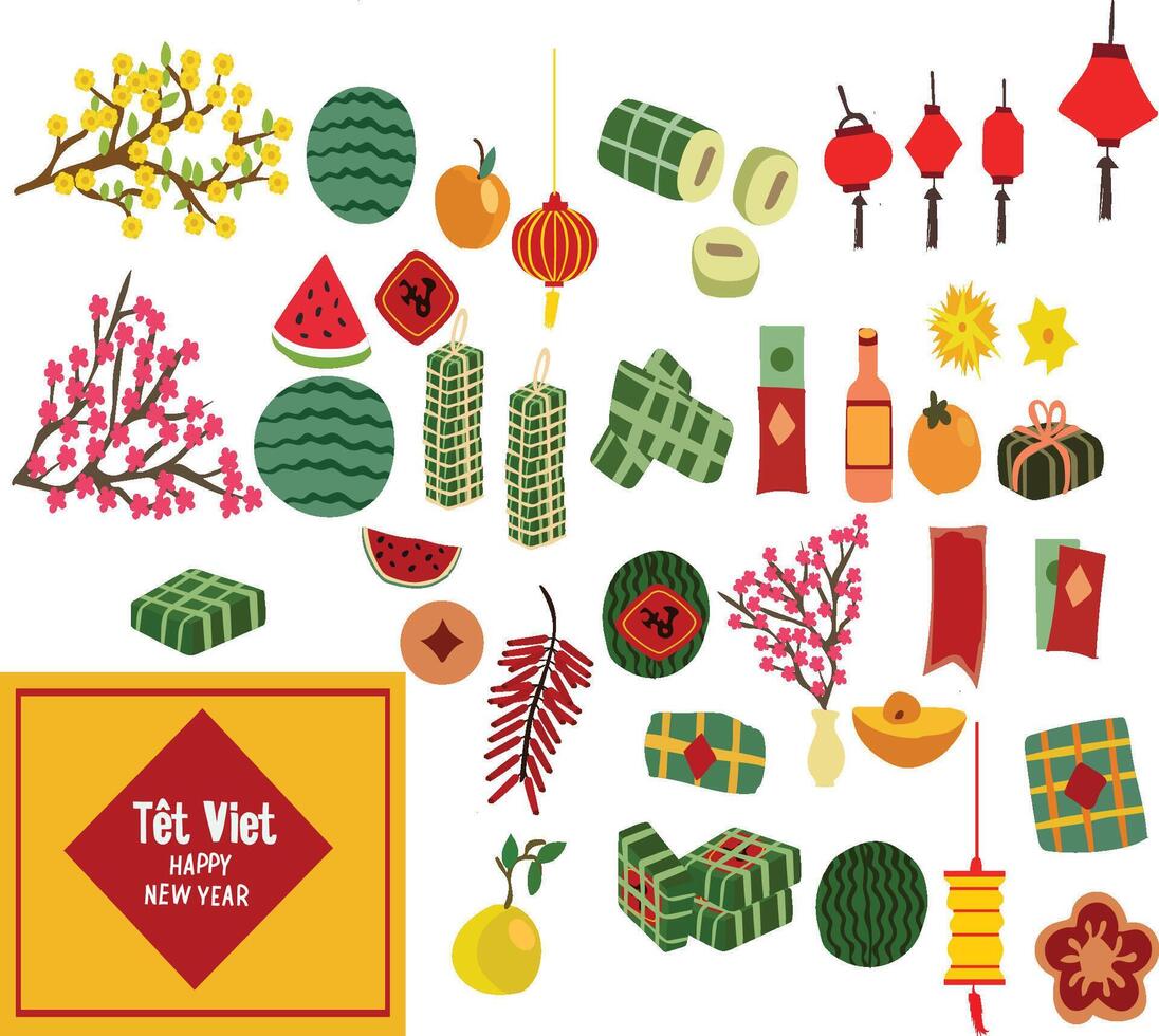 vietnam tet happy new year vietnam vector