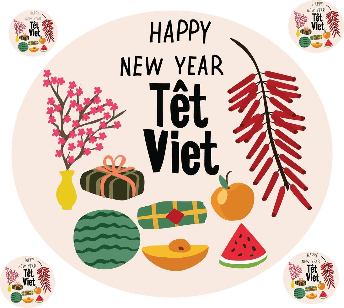 vietnam tet happy new years vector
