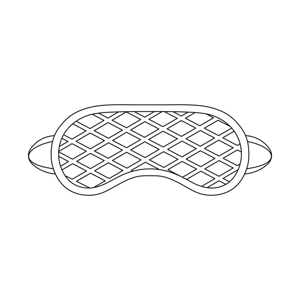 Hand drawn kids drawing illustration sleep mask cartoon isolated vector