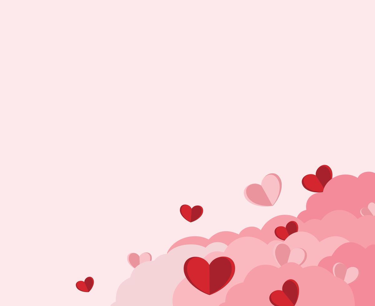 Beautiful heart border in paper style with empty space vector