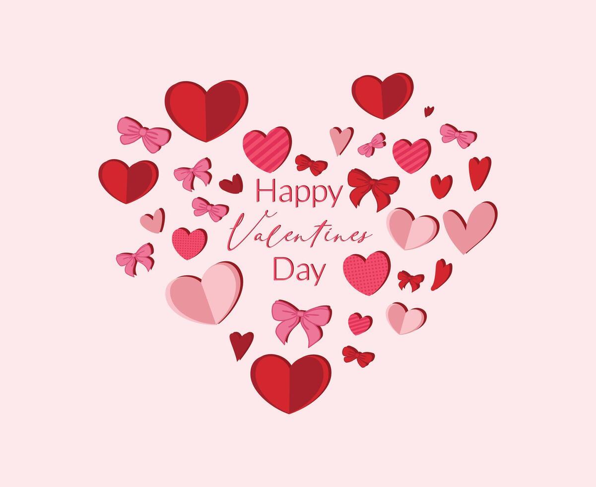 valentine background decoration with heart shape vector