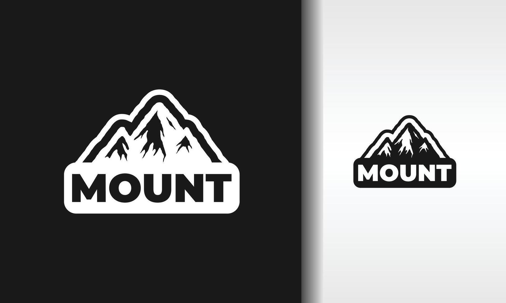 simple text mountain logo vector