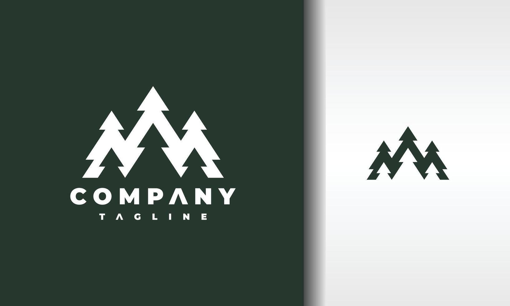 simple evergreen trees logo vector
