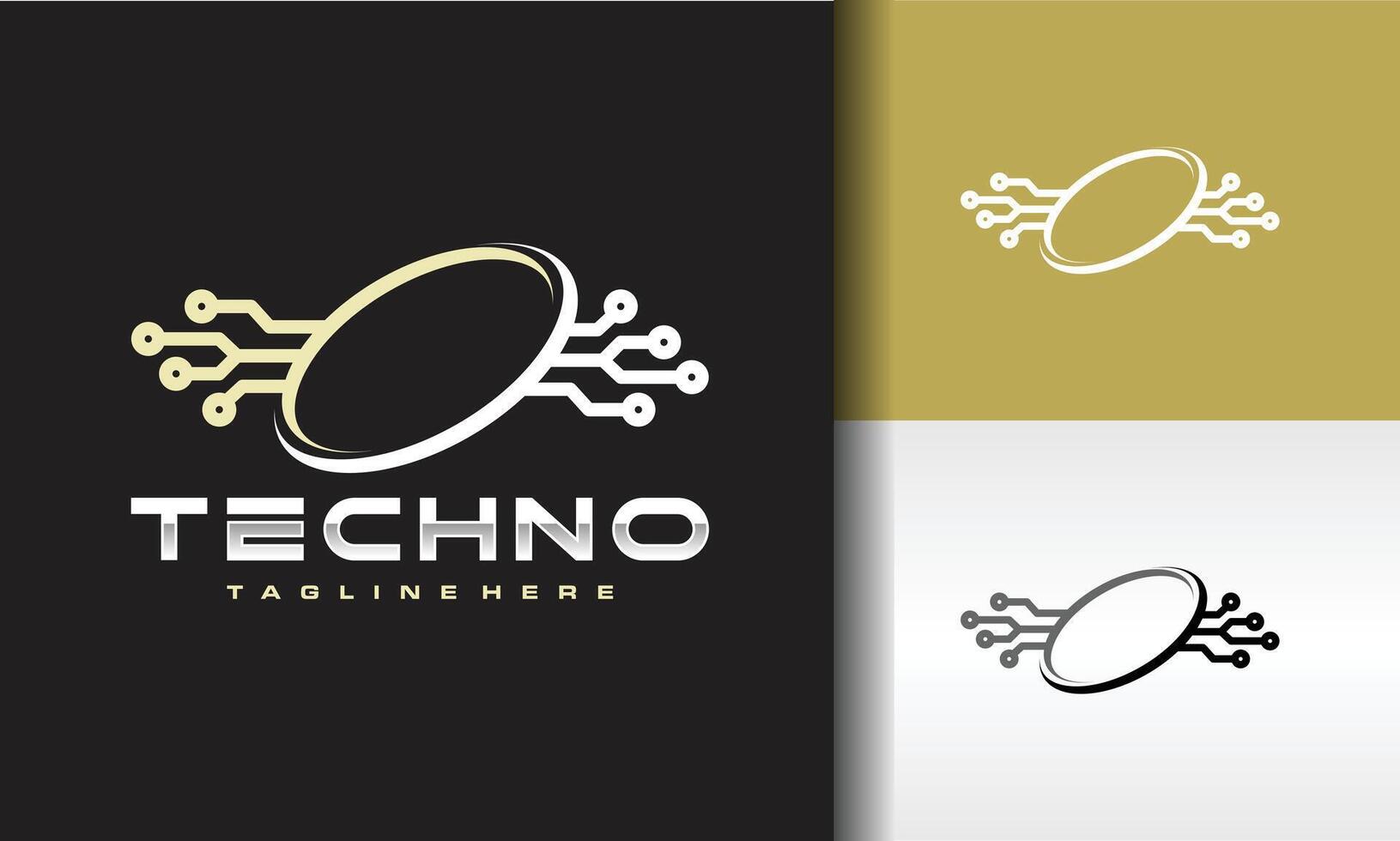 circle techno modern logo vector