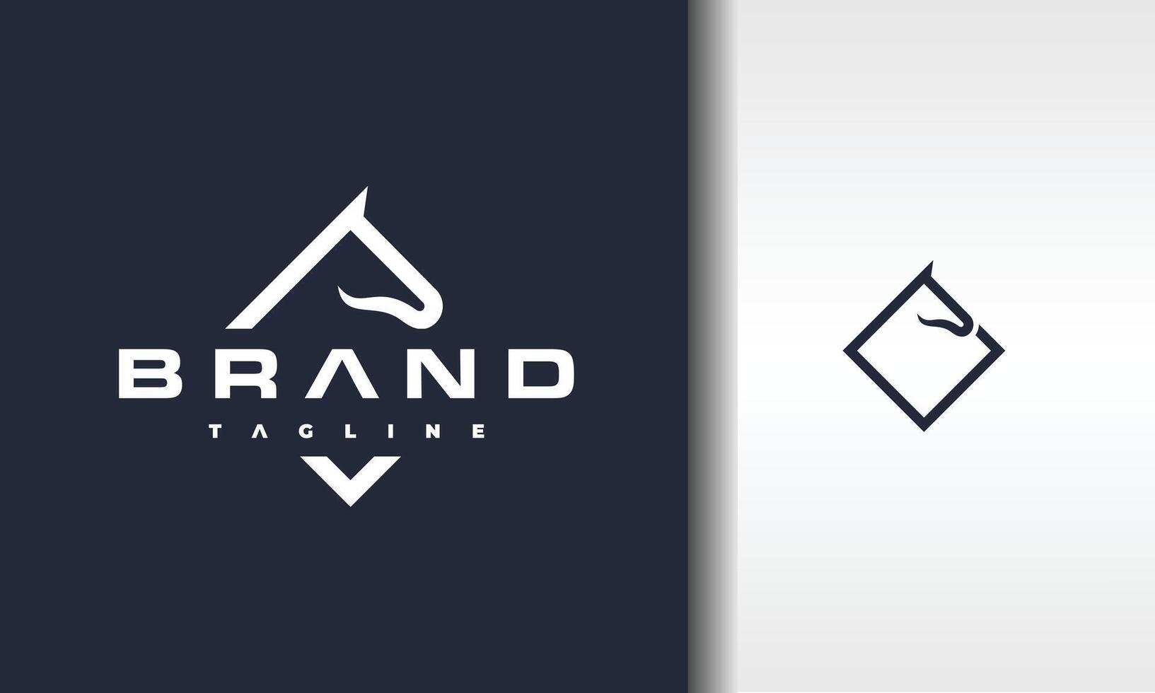 simple horse head outline logo vector