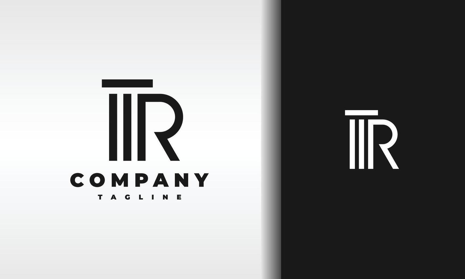 letter R pillar logo vector