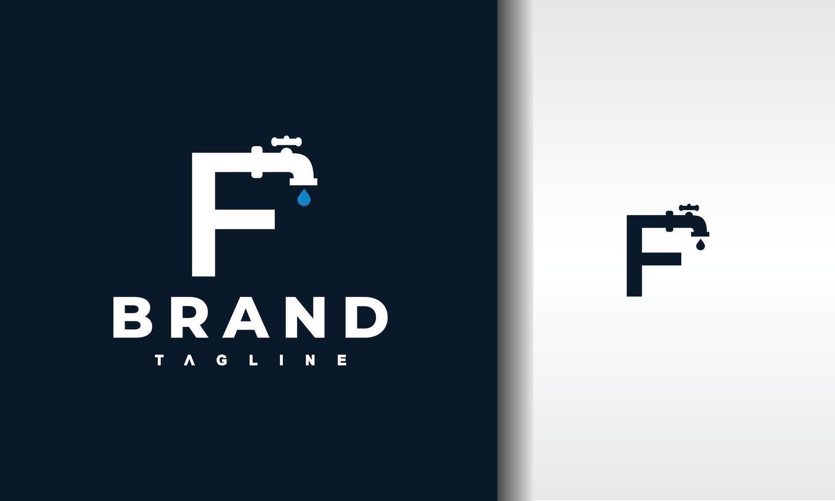 letter F water tap logo vector