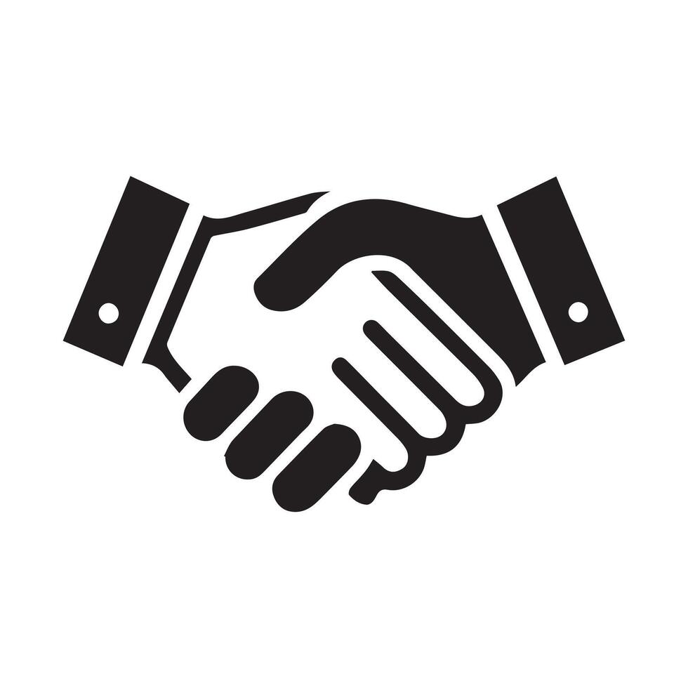 Simple Line Art of a Business Handshake vector