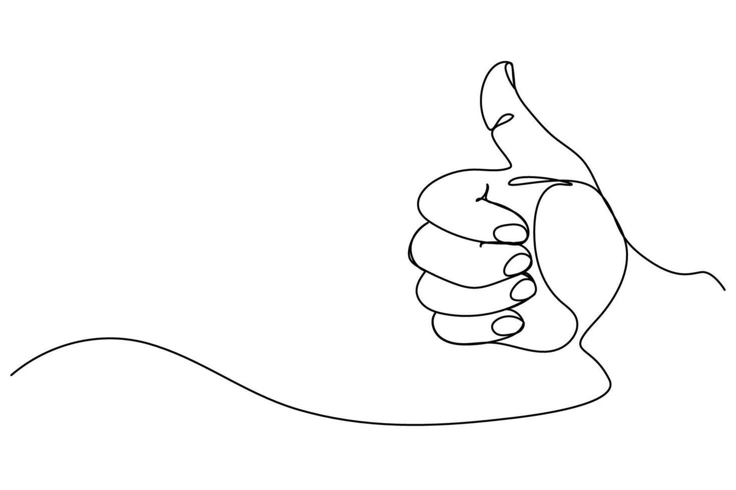 Continuous Line Thumbs Up Illustration vector