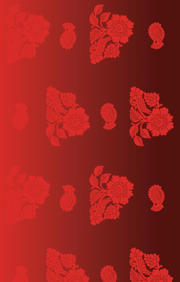 gradient red floral pattern vector