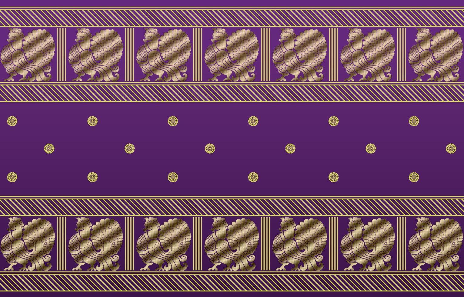 dual peafowl border for indian sari vector