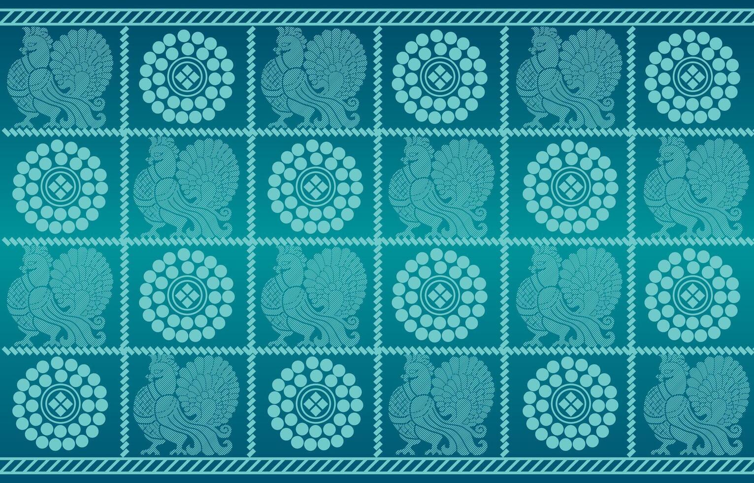 bird ornament for indian saree design vector