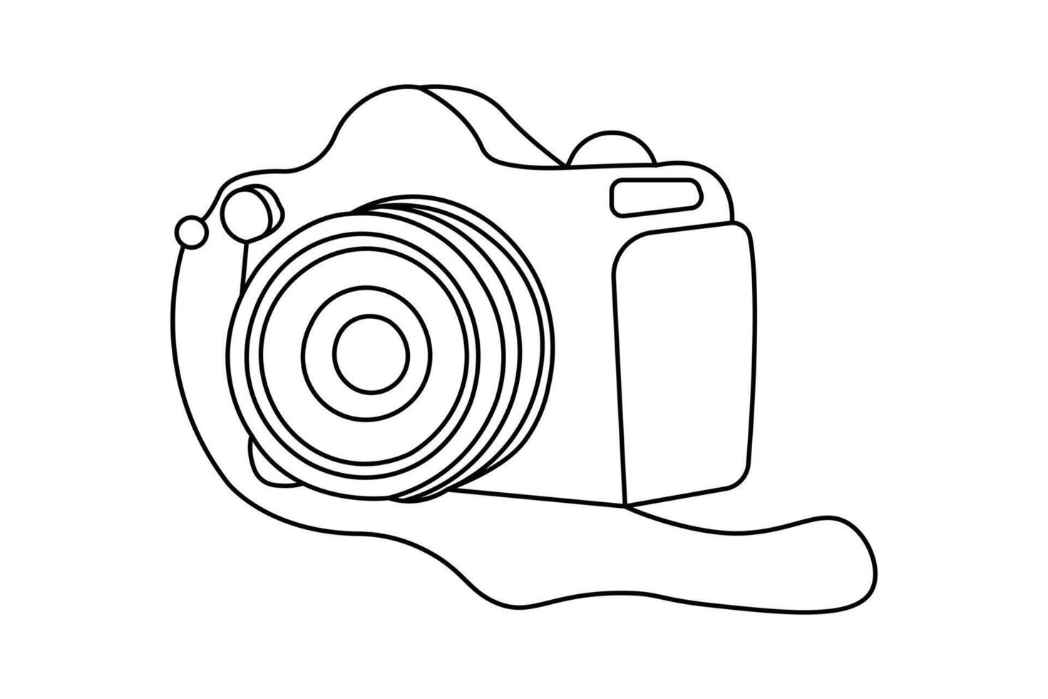Illustration continuous camera single line art drawing vector