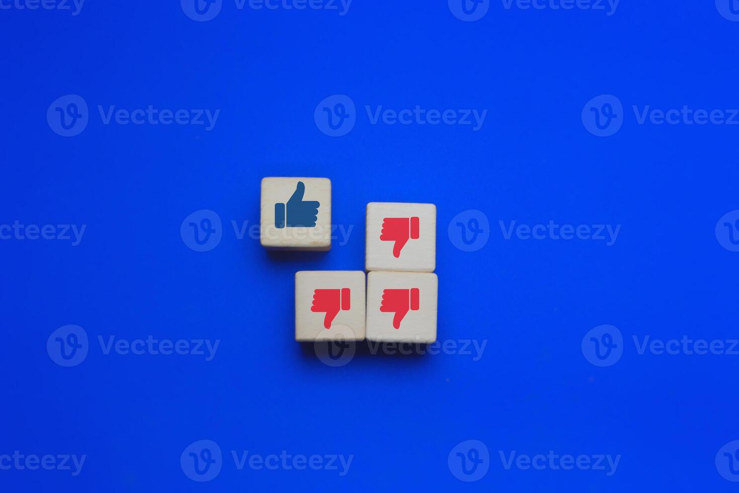 Like and dislike concept, choose between like and dislike with thumbs up and thumbs down photo