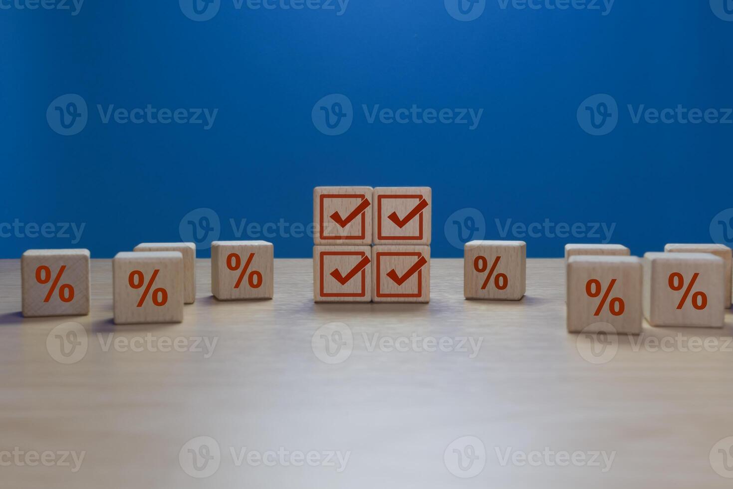 Percent icon with check mark, accept interest rate increase, money guarantee photo