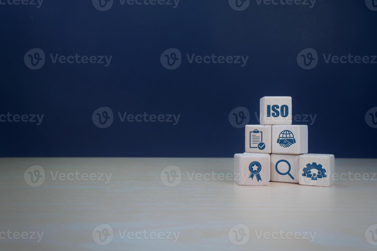 ISO certification icon, quality management, standards and continuous improvement photo