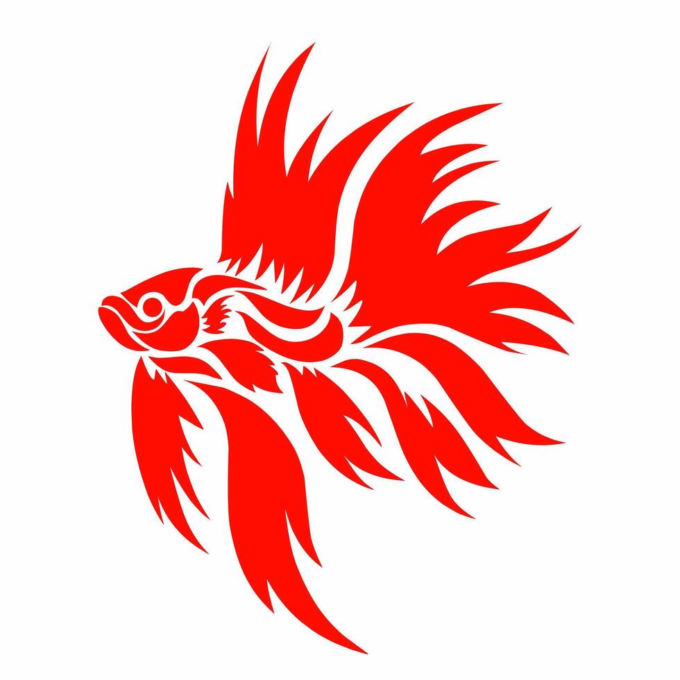 graphic of tribal art design tattoo abstract betta fish clipart vector