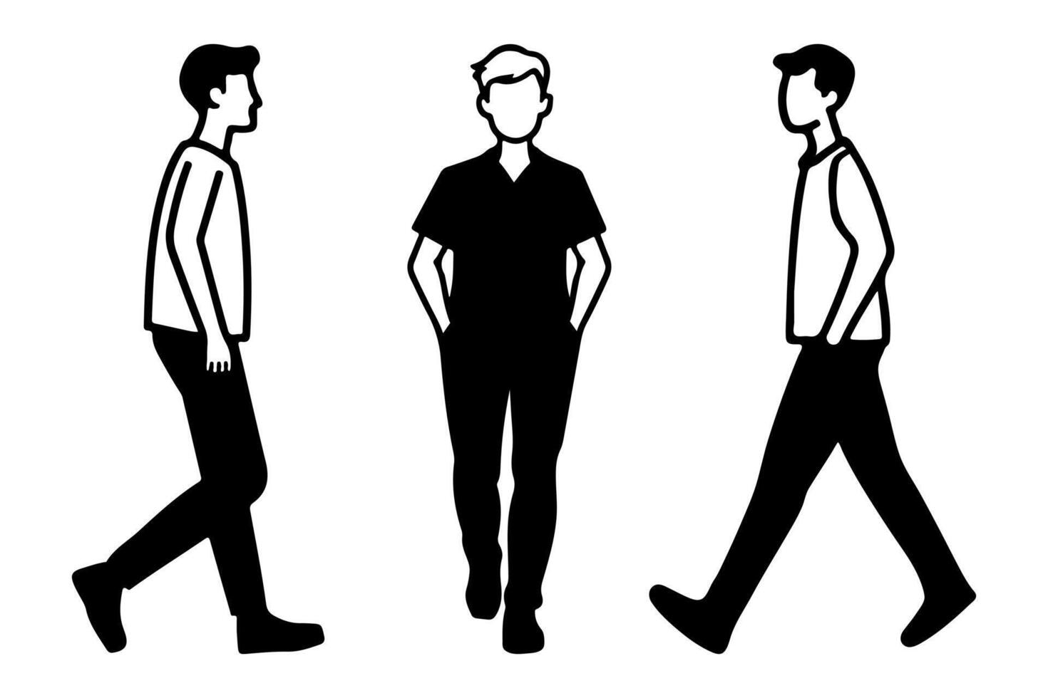 Illustration Set of Walking Man vector
