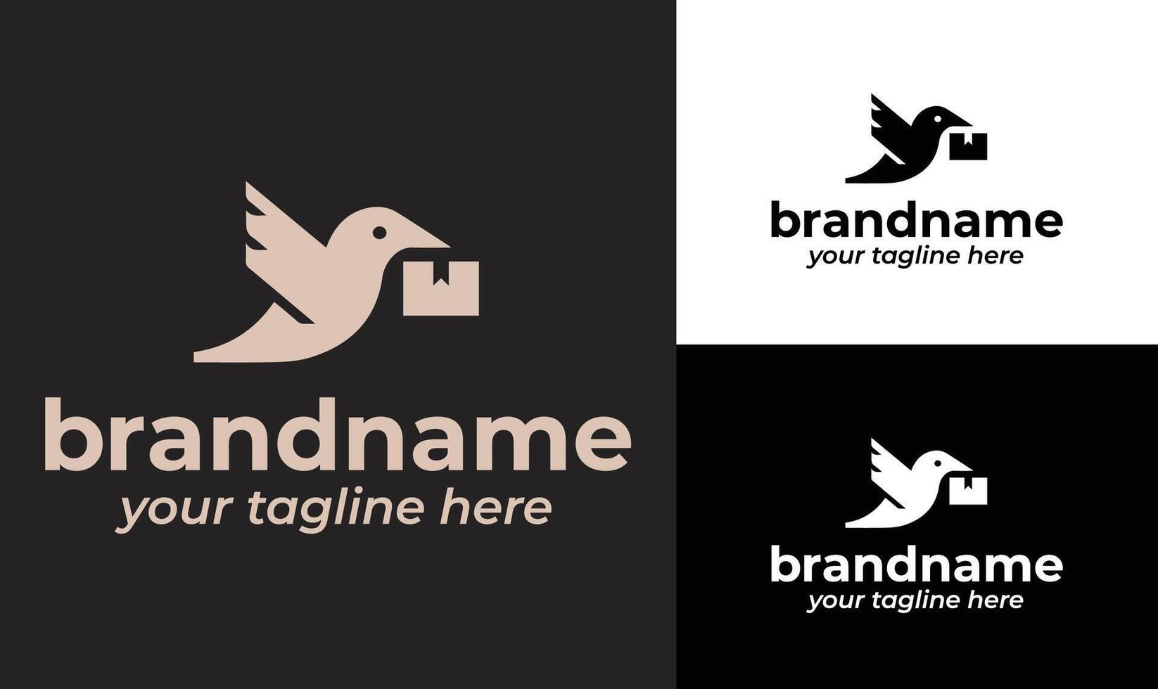 Swift Bird Delivery Logo for Eco-Friendly Courier and Express Logistics vector