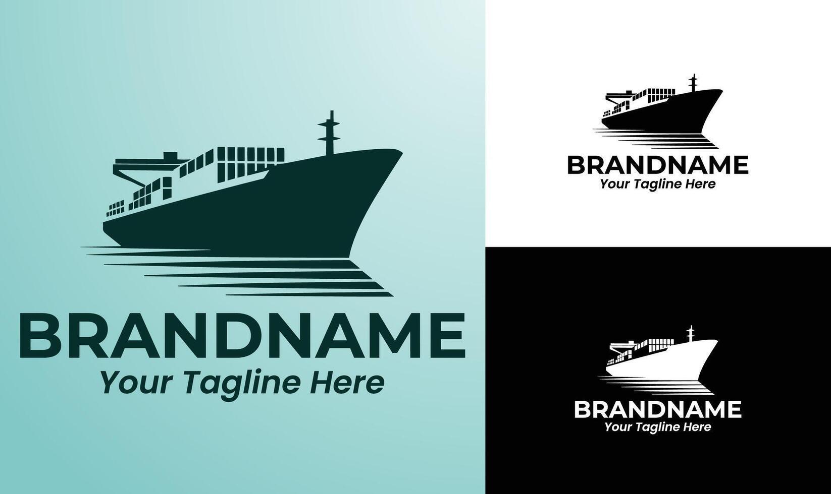 Container Ship Logo for Global Trade and Ocean Freight Logistics vector