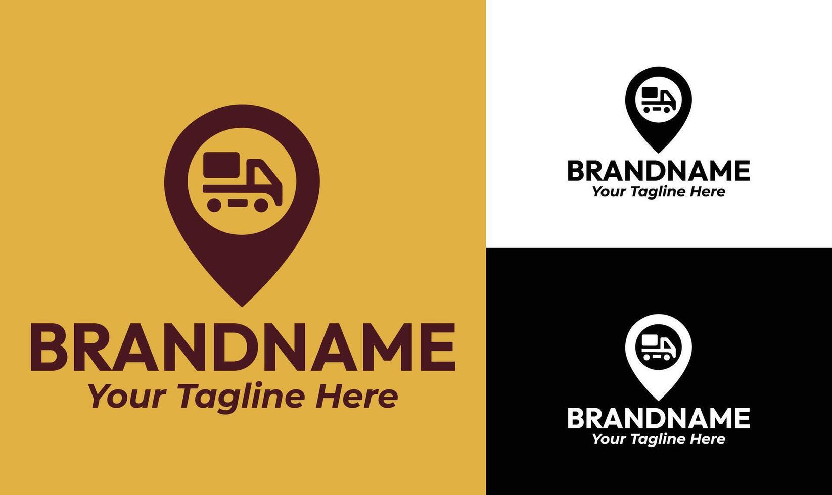Modern Pin Drop and Truck Logo for Location-Based Logistics and Courier Services vector