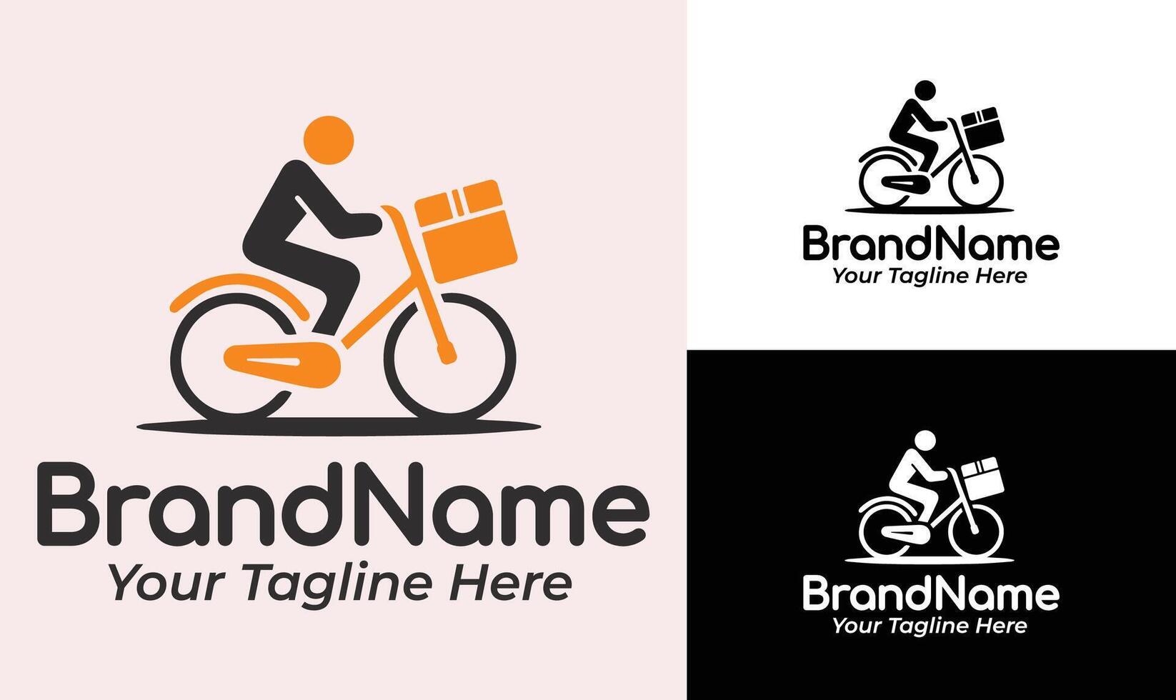 Fast Bike Delivery Logo with Minimalist Design vector