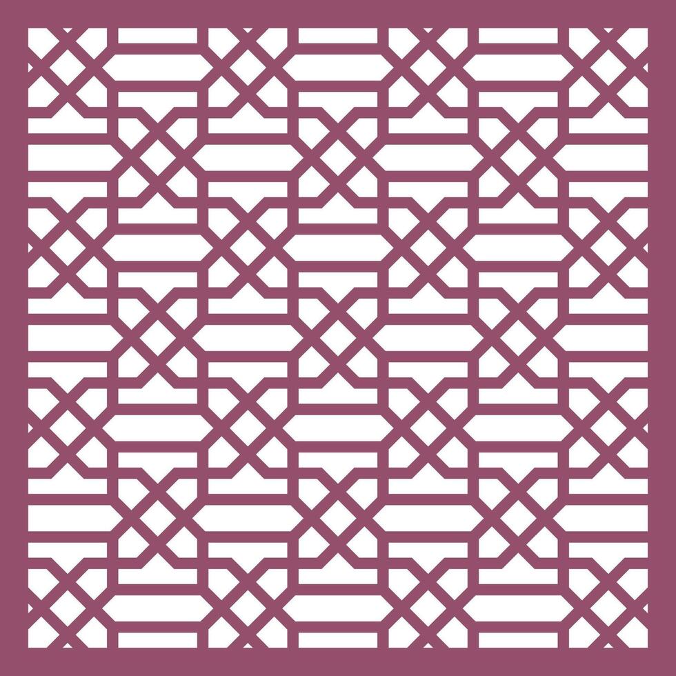 Traditional quatrefoil lattice pattern. Islamic window grille panel. Ornament in geometric arabian style. Template for laser cutting. Cnc router vector