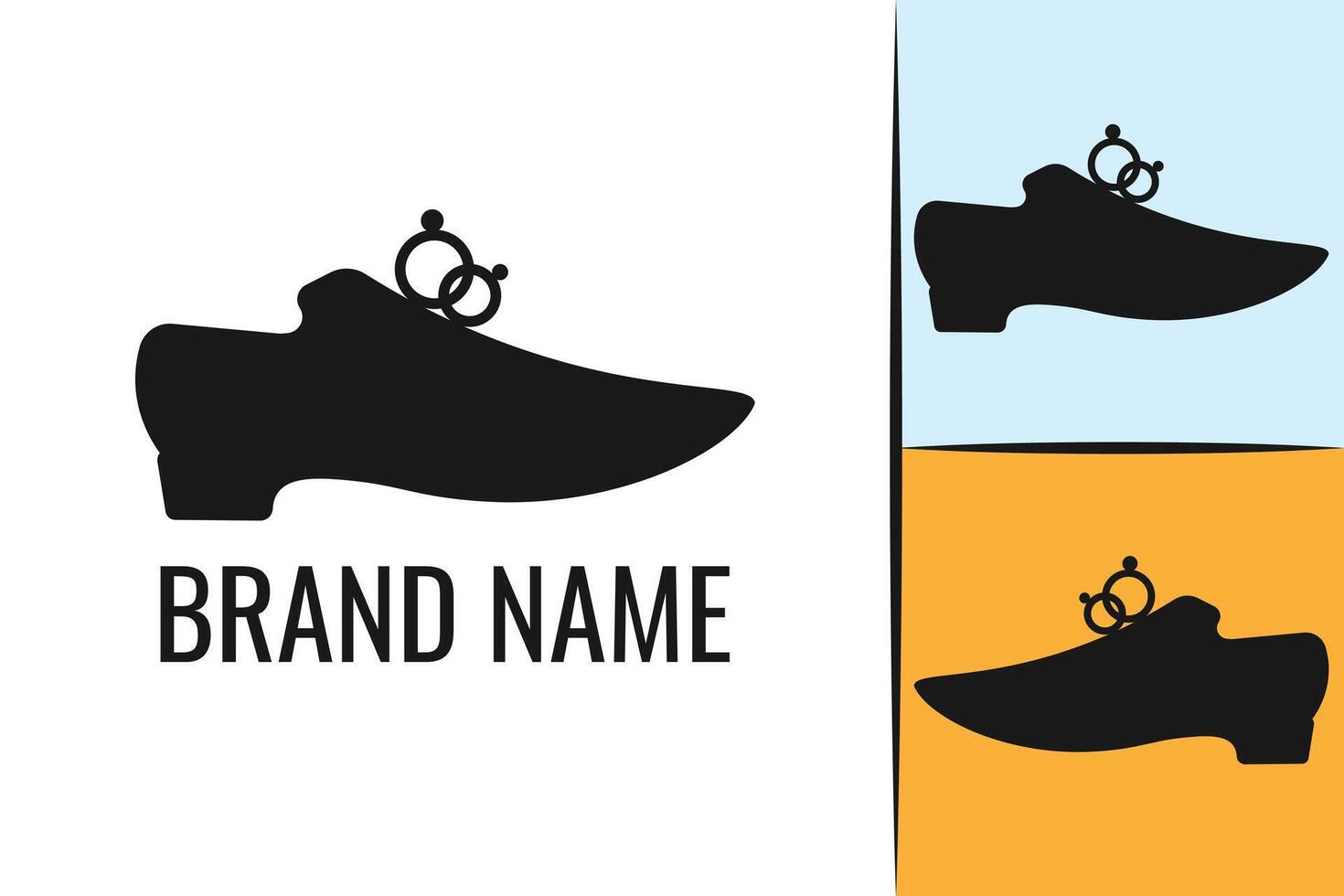 Elegant male shoe logo. Men's shoe footwear logotype. Man boots logo vector