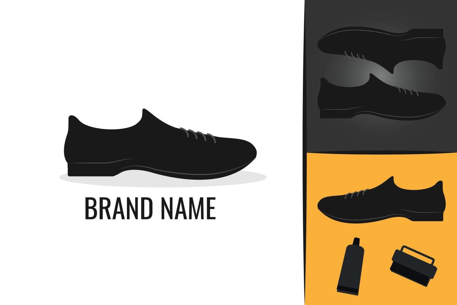 Elegant male shoes logo. Men's shoe footwear logotype. Man boot logo vector
