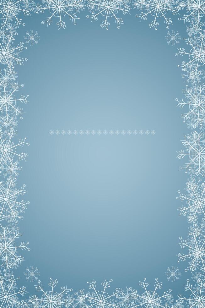 Winters snow frames. Christmas Snowflakes border. Snowy frame frozen background vector