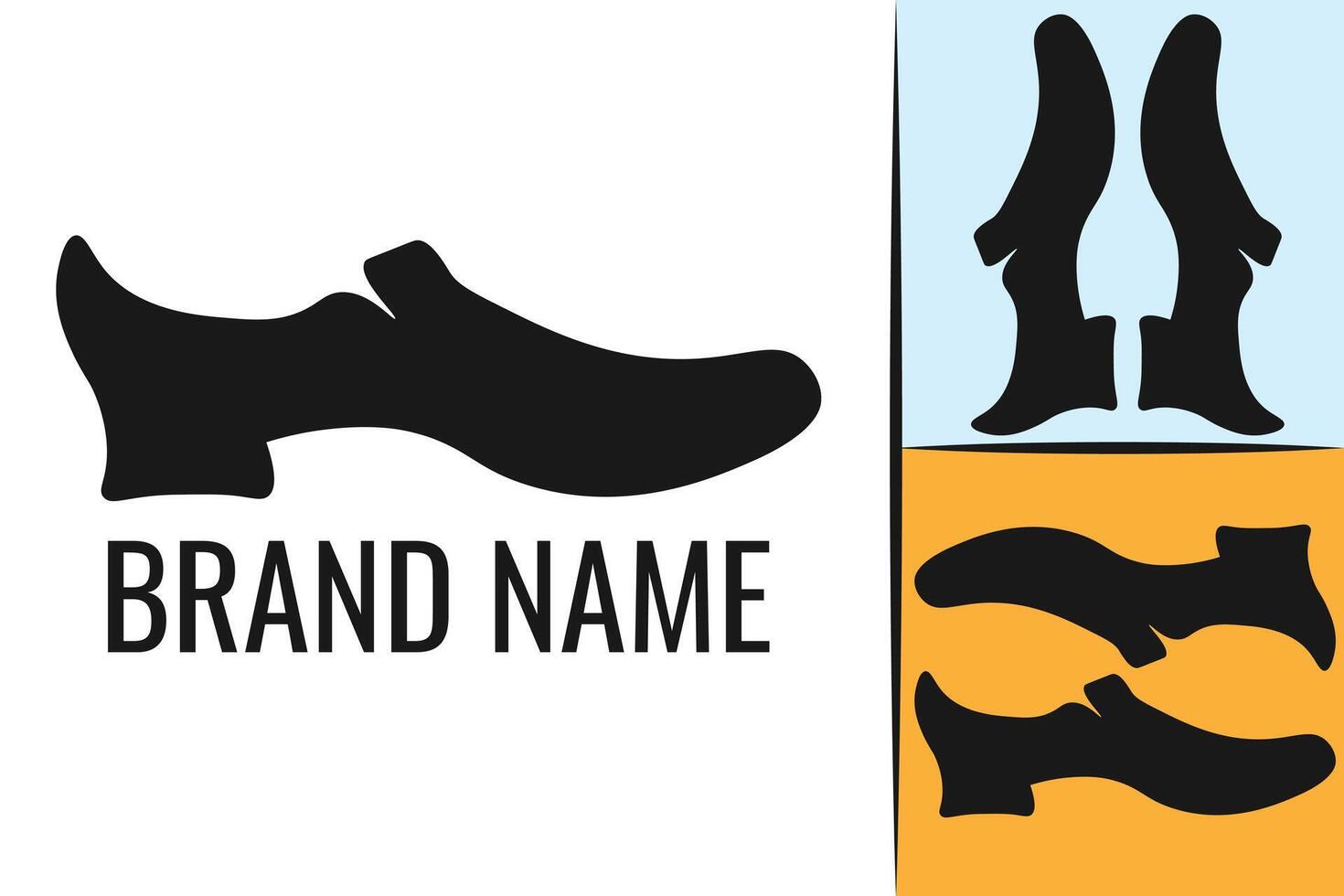 Elegant man shoes logo. Men's shoe footwear logotype. Man boots logo vector