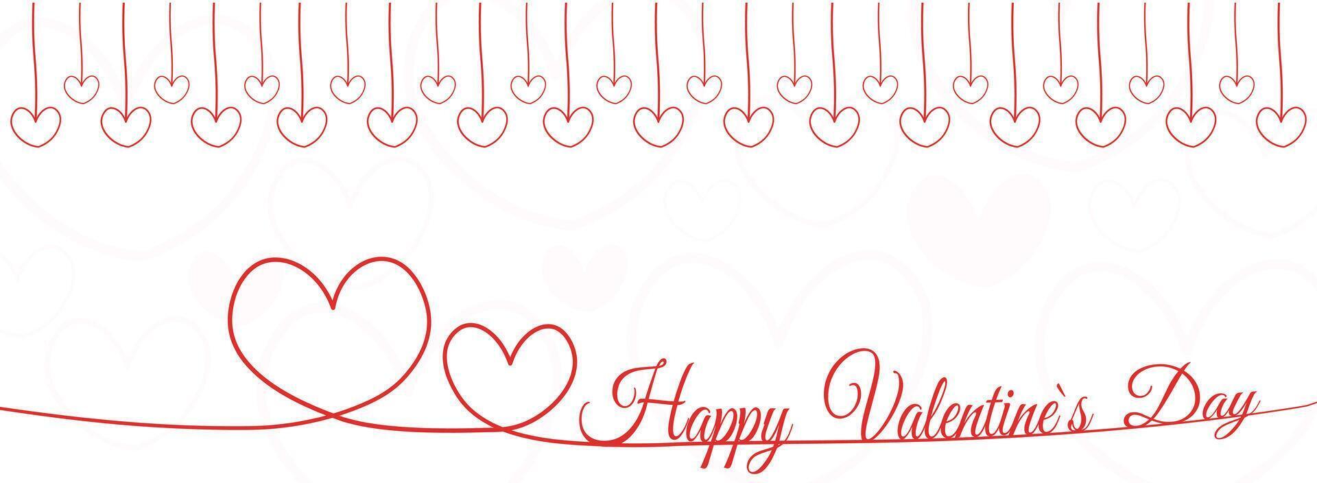 Happy Valentines Day banner. Valentines Day greeting card. Happy valentines day love poster vector