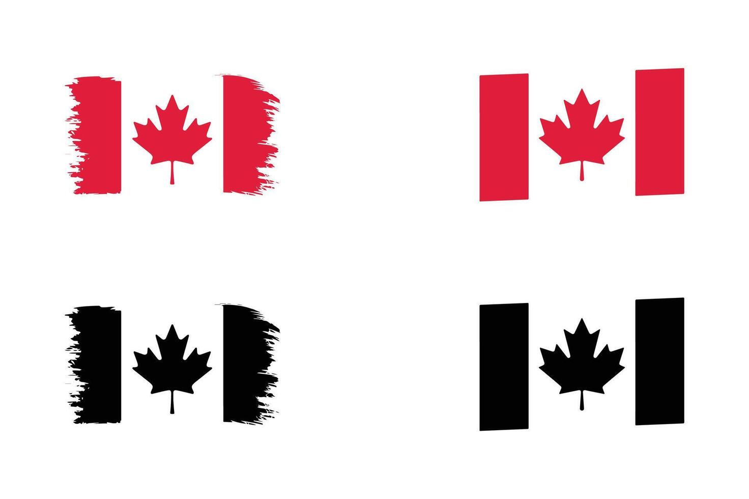 Canada flag design and silhouette, National flag of Canadian vector