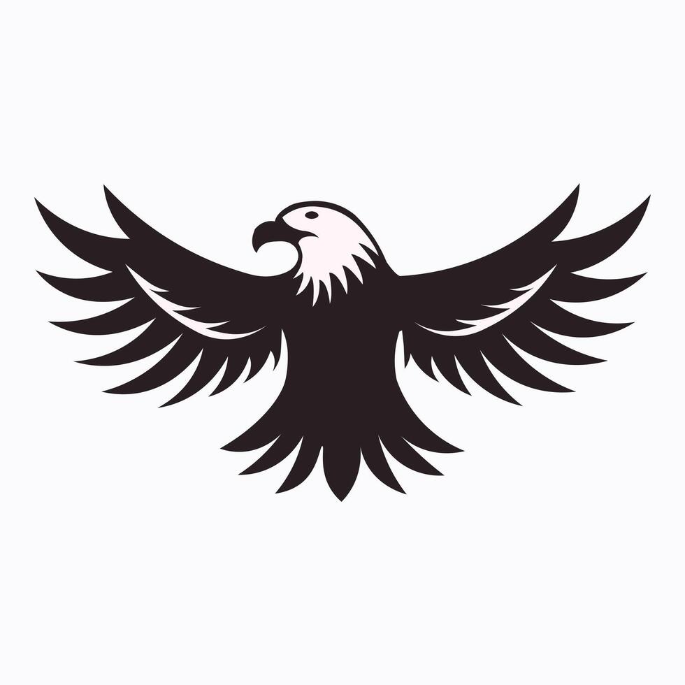 The majestic flying eagle silhouette. vector