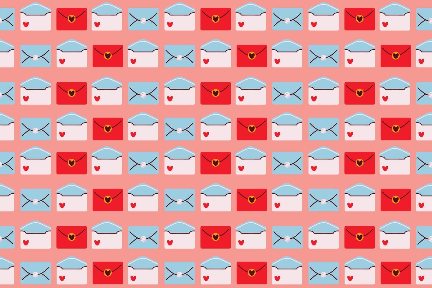 Pattern of Red and Blue Love Letters on a Pastel Background vector